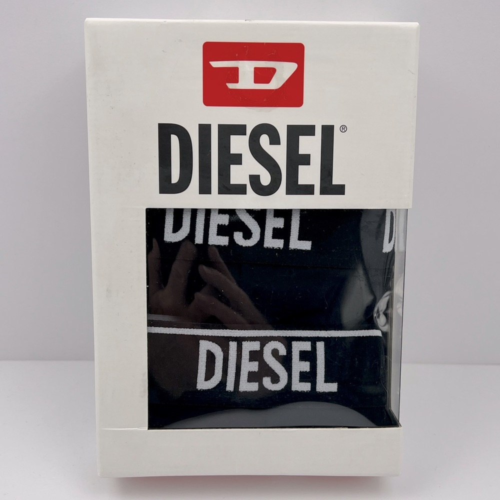DIESEL, THREE PAIRS OF BRIEFS, BLACK, COTTON STRETCH, 95% COTTON 5% ELASTANE